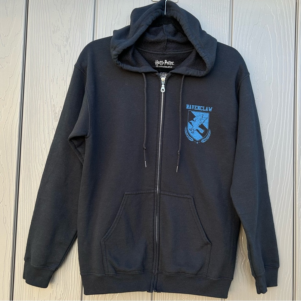 Harry Potter Ravenclaw Quidditch Full Zip Black Hoodie Mens Small Hogwarts Wizar